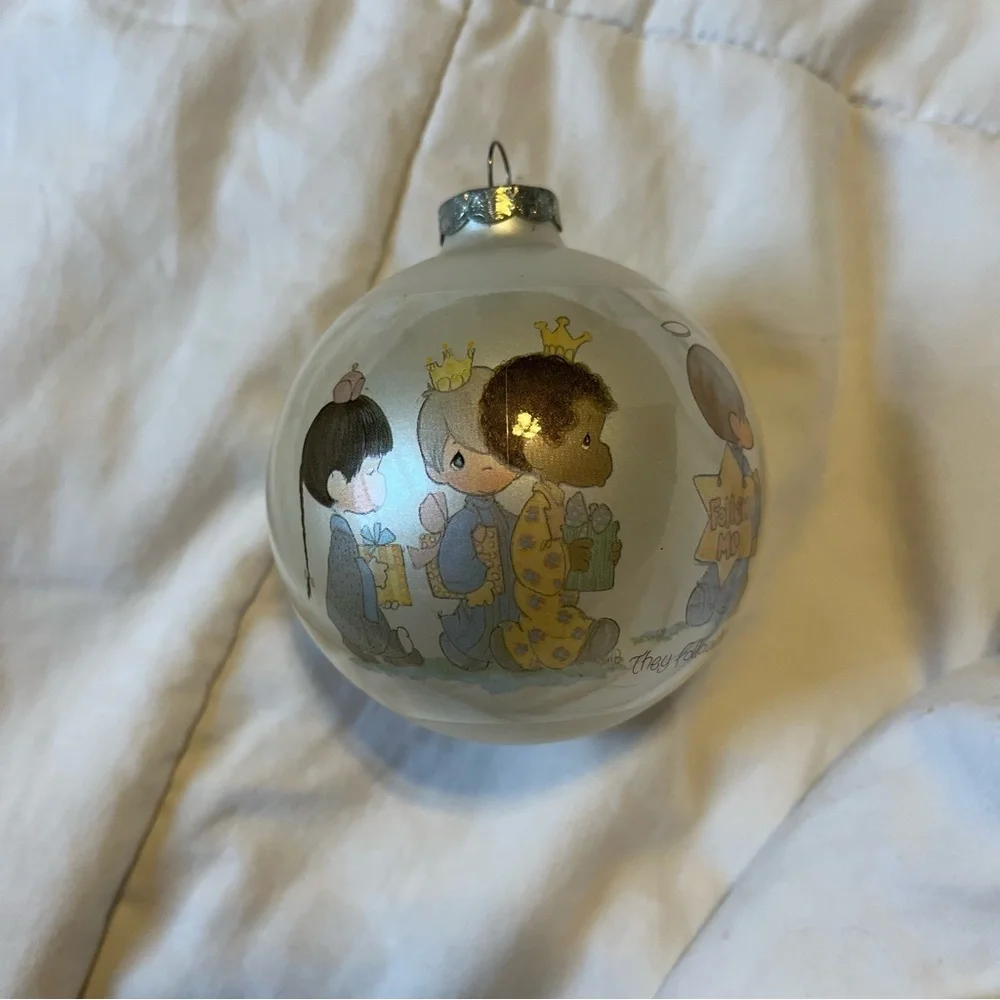 Vintage 1980 Precious Moments Jonathan & David Ornament They Followed The Star